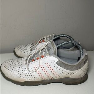 Adidas adipure spikeless golf White and Gray Sneakers with Red Accents